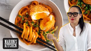 Crispy Egg, Bacon & Kimchi Noodles - Marion's Kitchen