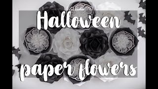 "Spooky" Halloween Paper Flower Display | Spider Web Cutout Tutorial | CRICUT/SILHOUETTE FRIENDLY