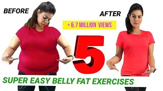 5 Easy Exercise To Lose Belly Fat At Home For Beginners  | How To Get Flat Stomach In A Week Workout