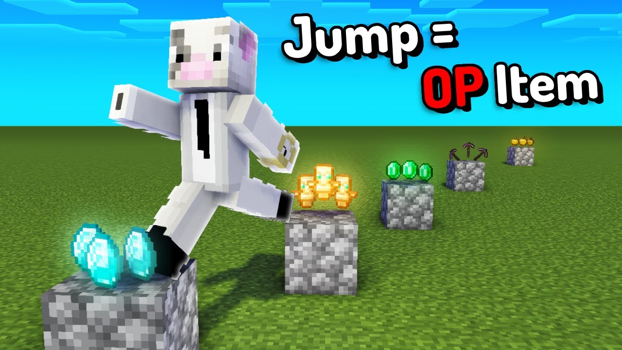 Minecraft But Jumping Gives You Op Items Youtube