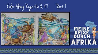 Meine Reise durch Afrika color along- Under Water  pages 46 \u0026 47 Part 1