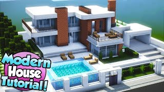 Minecraft: How to Build a Large Modern House Tutorial (#15)
