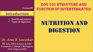 Feeding and Digestion in Lower Metazoan: Lecture#1