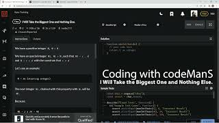 Codewars 7 kyu I Will Take the Biggest One and Nothing Else. JavaScript