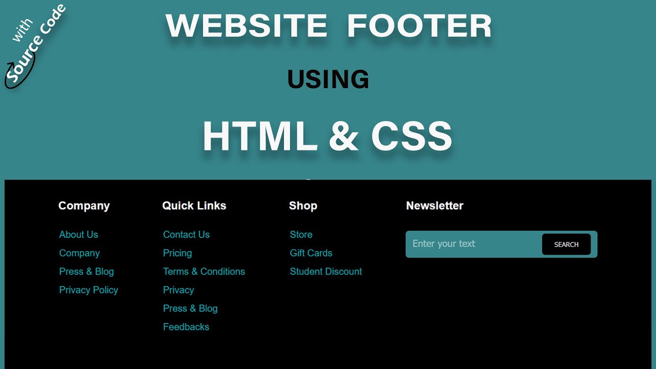 Footer HTML CSS | Website Footer Design - YouTube