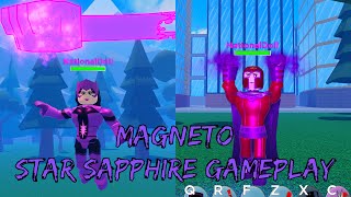 Star sapphire & magneto gameplay. Heroes online world roblox