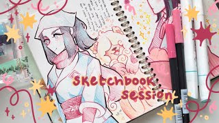 Sketchbook session ☆ filling two sketchbook spreads!