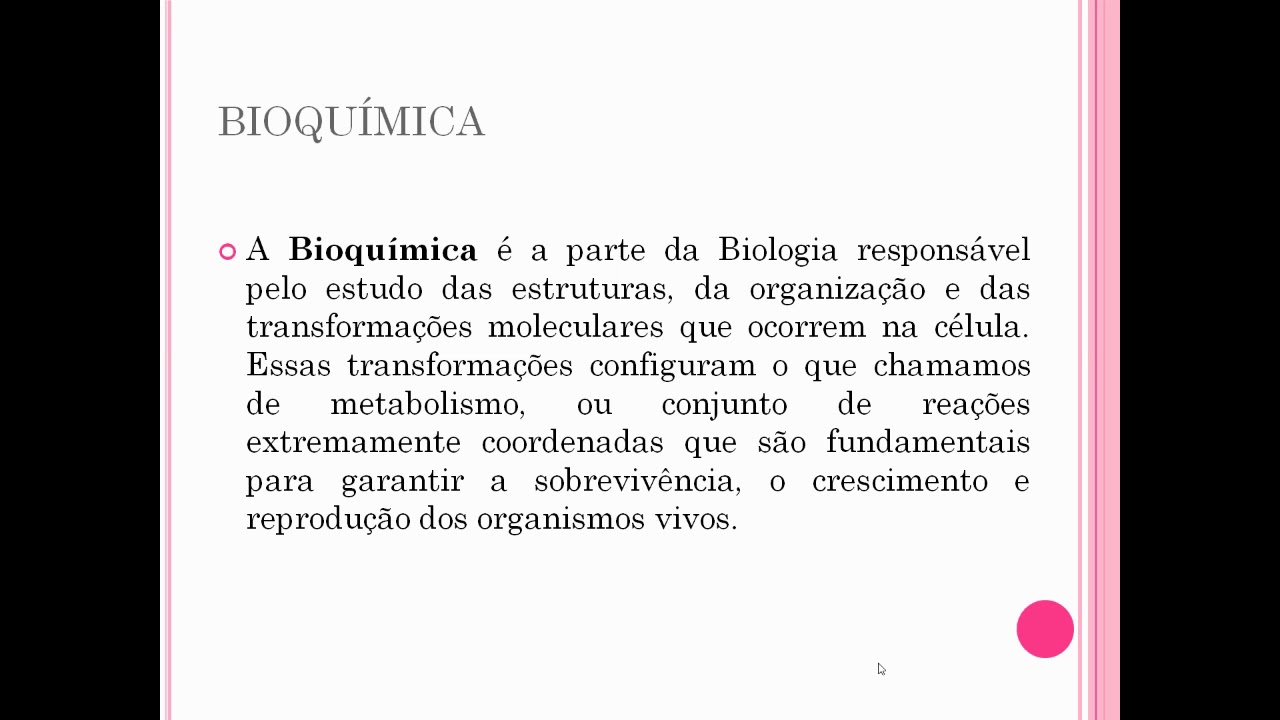 Introdução à Bioquímica: Conceito E Metabolismo - YouTube