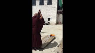 Devout Buddhists and monks prostrated themselves