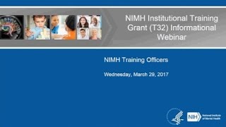 NIMH Institutional Training (T32) Informational Webinar