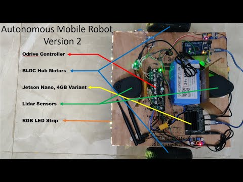 Autonomous navigation Mobile robot version 2 | ROS | Odrive | BLDC Motors| Jetson Nano | R.P.Lidar