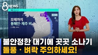 [날씨] 서쪽 지역 중심 소나기…충청 · 호남엔 우박도 / SBS