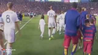 Luis Suarez and Steven Gerrard joke before Barcelona vs LA Galaxy 2015