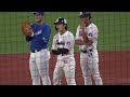 1回裏リクエスト中の長岡秀樹と中日石川昂弥　ヤクルトハイライト　2024年8月14日