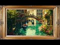 romantic venetian canal 🛶 vintage gold frame tv art for an elegant home