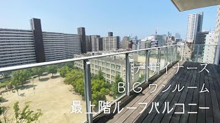 【デザイナーズ】最上階から見渡す景色とルーフバルコニー【1R賃貸】