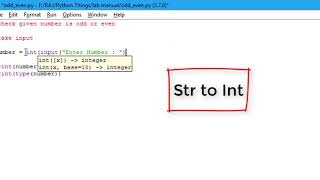 Python| Python Tutorial - 1 | Check Given Number is odd or even |
