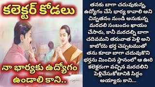 కలెక్టర్ కోడలు , నా భార్యకు ఉద్యోగం ఉండాలి కాని../ telugu audio stories/ telugu kathalu