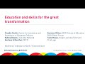 Education and skills for the great transformation