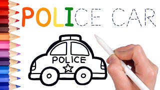 아이들을 위한 경찰차 그리기 색칠하기 - 심플컬러