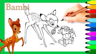 How to Color Bambi and Thumper | Disney Coloring Pages