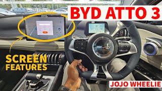 New BYD Atto 3  12.8 inch media  touch screen  and 5 inch MID all functions explained | tutorial