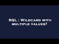 SQL : Wildcard with multiple values?