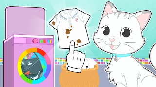 BABY PETS 👗🧼 Kira learns how to do the laundry