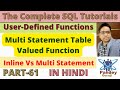 61.Multi Statement Table Valued Function - Inline Vs Multi Statement Table Valued Function in SQL
