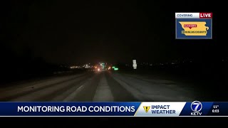 Road conditions for Nebraska after dusting of snow