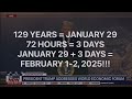 donald trump codes january 29 3 days = february 1 2 2025