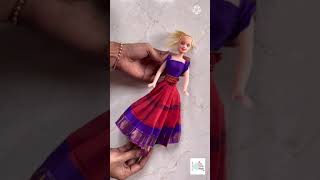 No sew no glue barbie traditional dress | Barbie dress DIY easy| Easy craft ideas #shorts