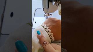 Sewing Tips And Tricks For Making A Viral Sleeves And Border Design With Piping And Lace 24 #shorts