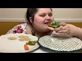 mukbang veggie bagel burgers eat with me