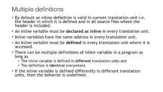 Inline Variables C++17