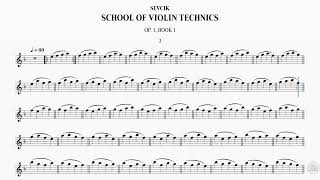 《SEVCIK SCHOOL OF VIOLIN TECHNICS OP. 1 BOOK 1》Exercise 3 - Part 1 (Quarter Note, ♩=60, w/t M.M.)