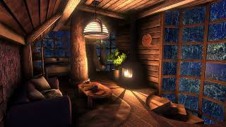 Comfy Treehouse with Rain & Fireplace Sounds for 12 Hours
