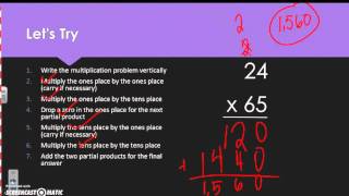 Multiplying 2x2 numbers Using the Standard Algorithm