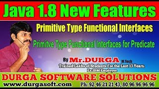 Java 8 New Features || Primitve Type Functional Interfaces for Predicate || by Durga sir
