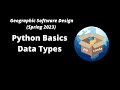GEOG-510 Week 6 - Python Basics - Data Types, Working with Lists