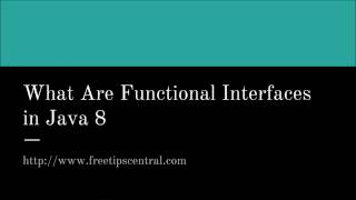 What is Functional interface in Java 8 Video