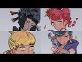 【らくがき】🖤❤️絵文字を擬人化💛💙【illustration making】