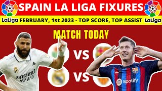 La Liga Fixtures and Table Today - Matchday 17 - Barcelona Real Madrid - La Liga 2022/2023