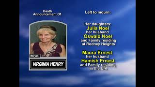 VIRGINIA HENRY ~ Long Obituary