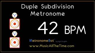 Duple subdivision metronome at 42 BPM MetronomeBot