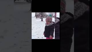 When you hate cold and are summer lover #shorts #winter #snow #kids