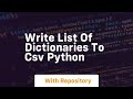 write list of dictionaries to csv python