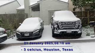 হিউস্টন এ তুষারপাত ❄️ Snow shower at Houston,Texas