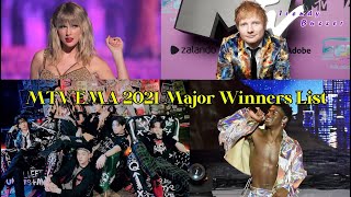 BTS Won 4 Awards at MTV EMA 2021| Major Winners List 2021 MTV EMA #MTVEMA2021 #BTS #EMA2021