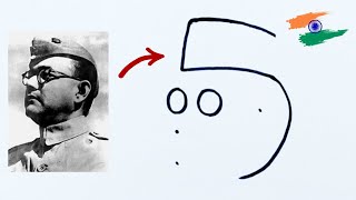 Netaji Subhas Chandra Bose Drawing with 500+3 dots | 23 January Special Drawing Easy Step by Step